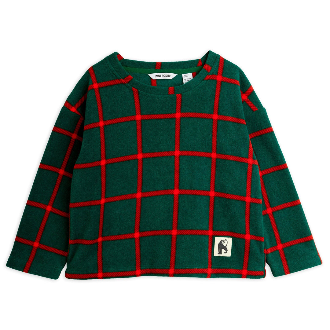 Plaid Fleece Long Sleeve Top by Mini Rodini - Petite Belle