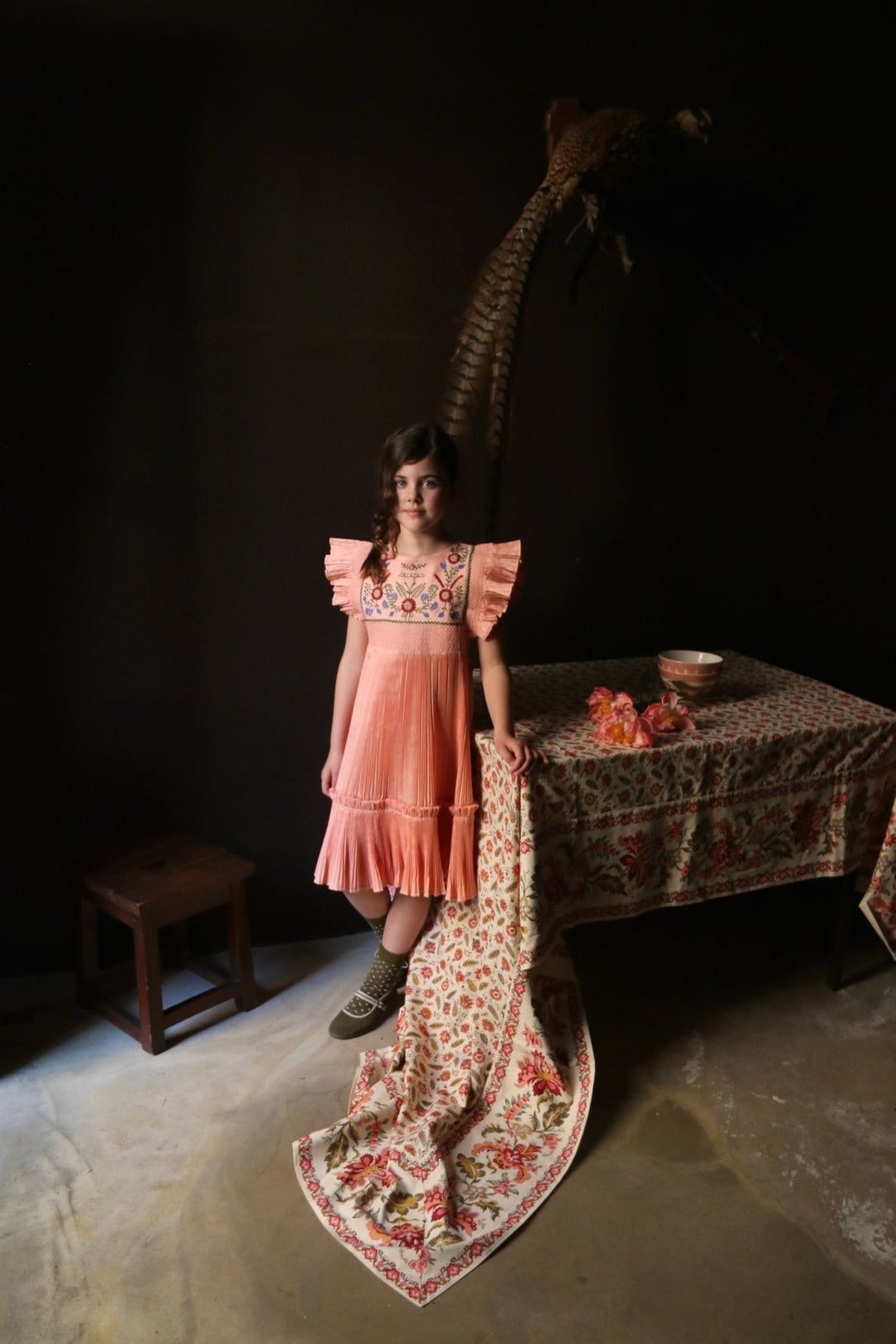 Pleated Dress in Nude by Bonjour - Petite Belle