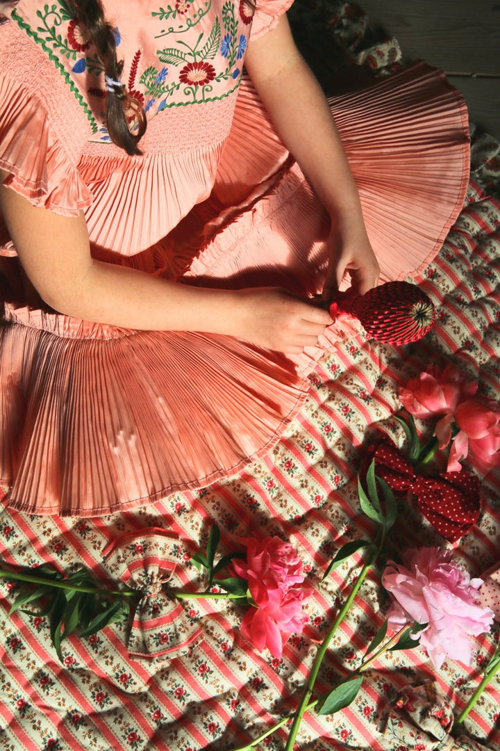 Pleated Dress in Nude by Bonjour - Petite Belle