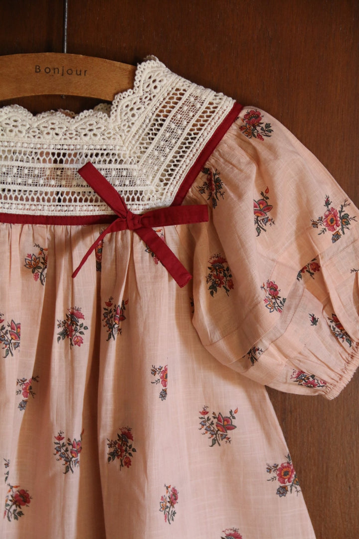 Princess Dress in Pink Garden Flowers Print by Bonjour - Petite Belle
