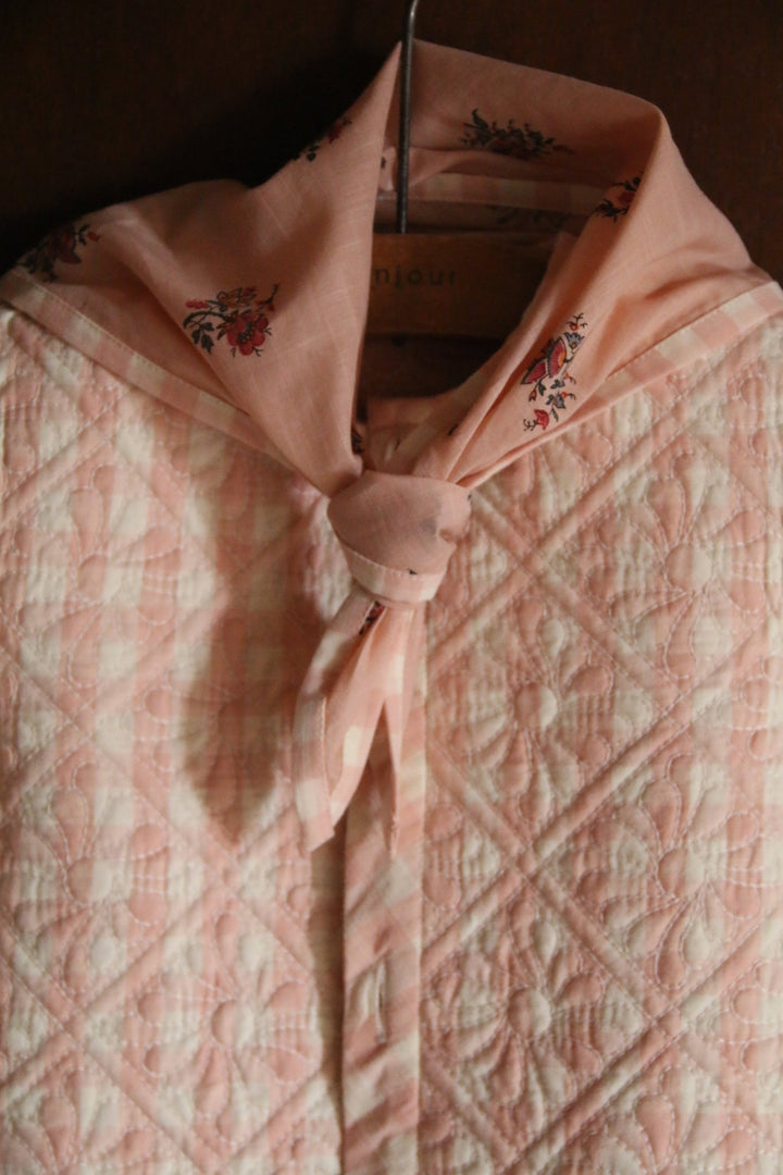 Reversible Dress Coat & Scarf in Denim Garden Flowers Print by Bonjour - Petite Belle