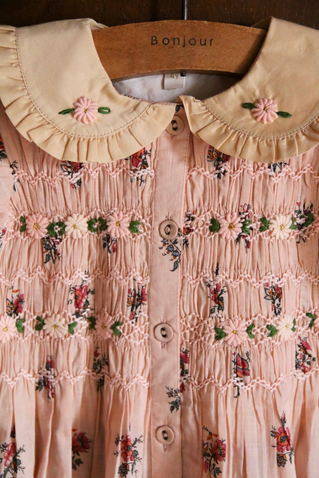 Romantic Tunique in Pink Flowers Garden Print by Bonjour - Petite Belle