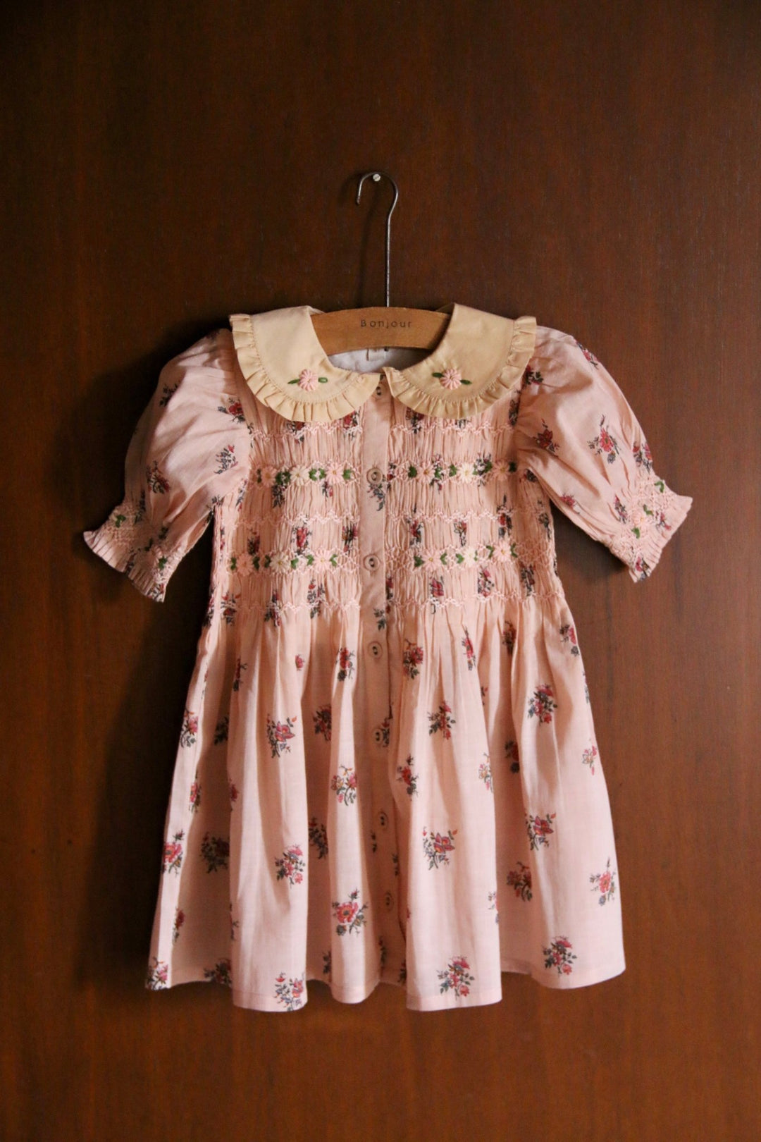 Romantic Tunique in Pink Flowers Garden Print by Bonjour - Petite Belle