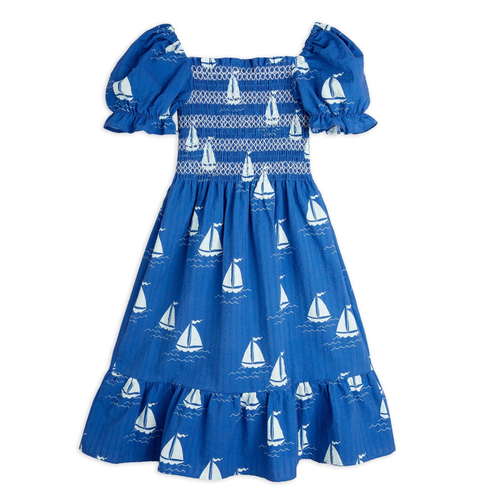 Sailing Boat Woven Dress by Mini Rodini - Petite Belle