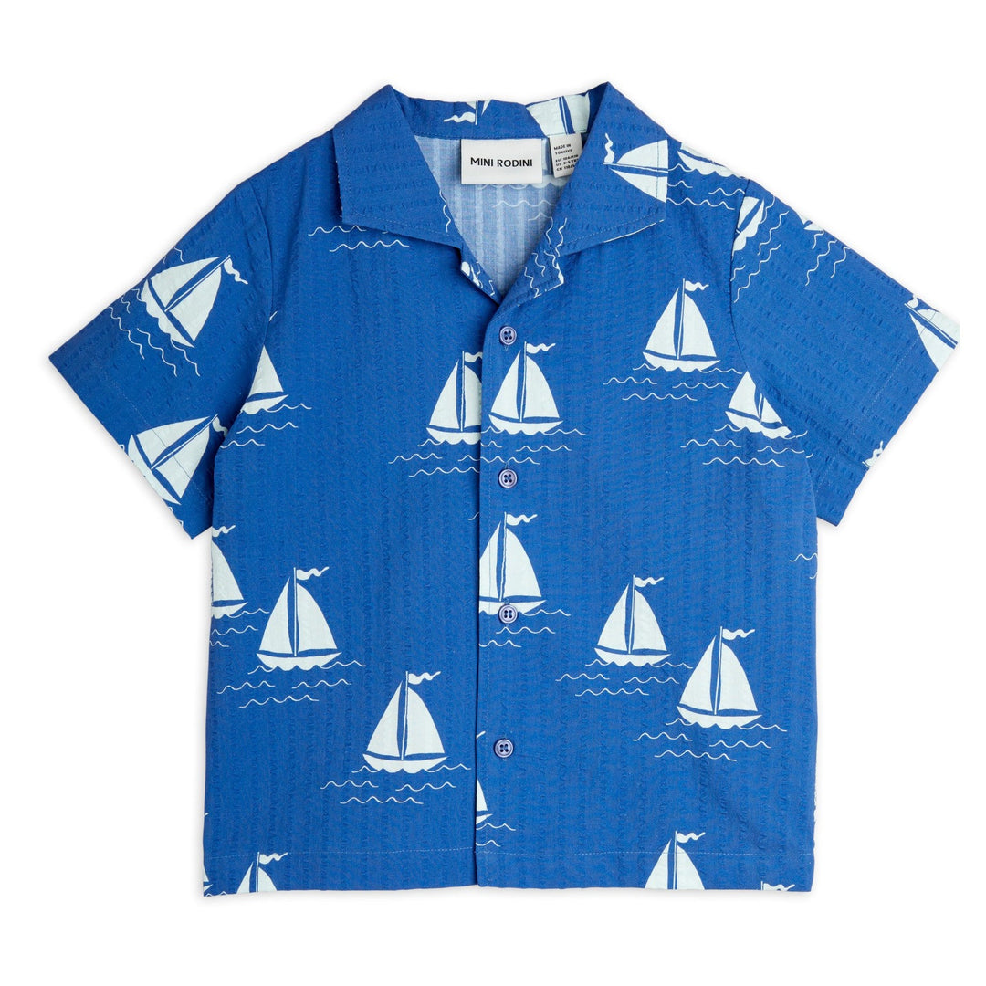 Sailing Boats Woven Shirt by Mini Rodini - Petite Belle