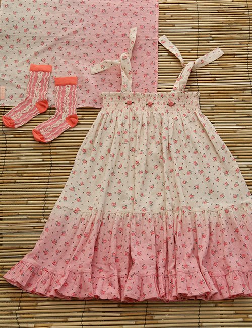 Skirt Dress & Scarf in Rosa Bloom by Bonjour - Petite Belle