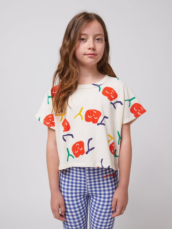 Smiling All Over Cropped T-shirt by Bobo Choses - Petite Belle