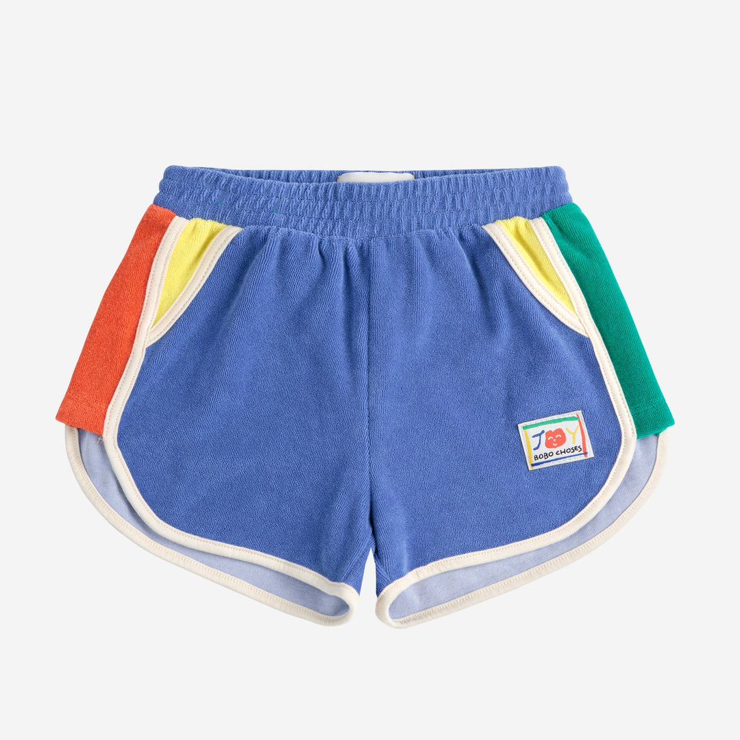 Smiling Colour Block Terry Shorts by Bobo Choses - Petite Belle