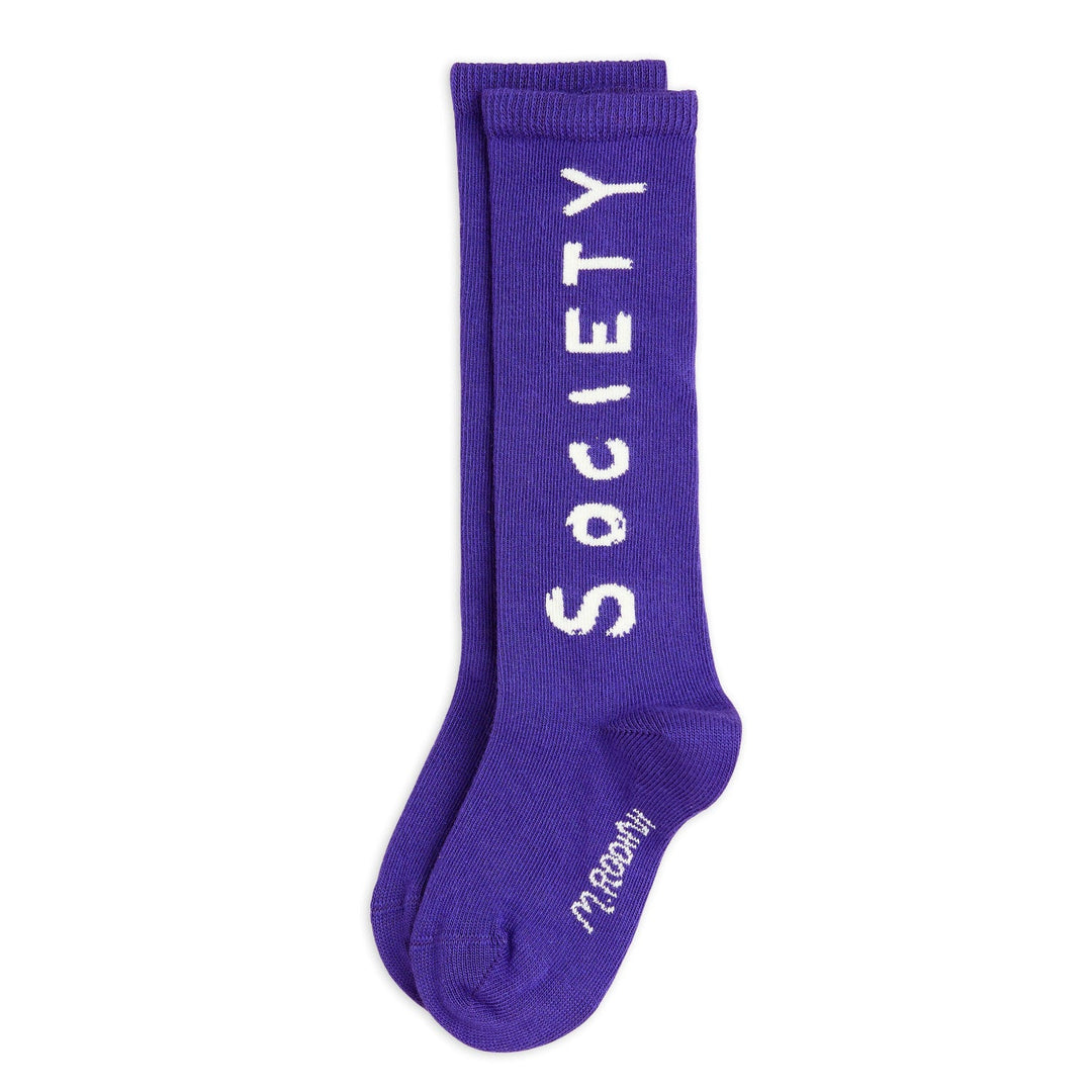 Society Knee High Socks in Purple by Mini Rodini - Petite Belle