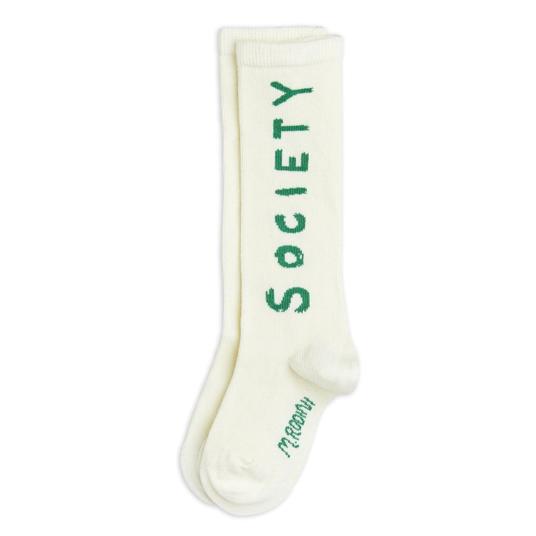 Society Knee High Socks in White by Mini Rodini - Petite Belle