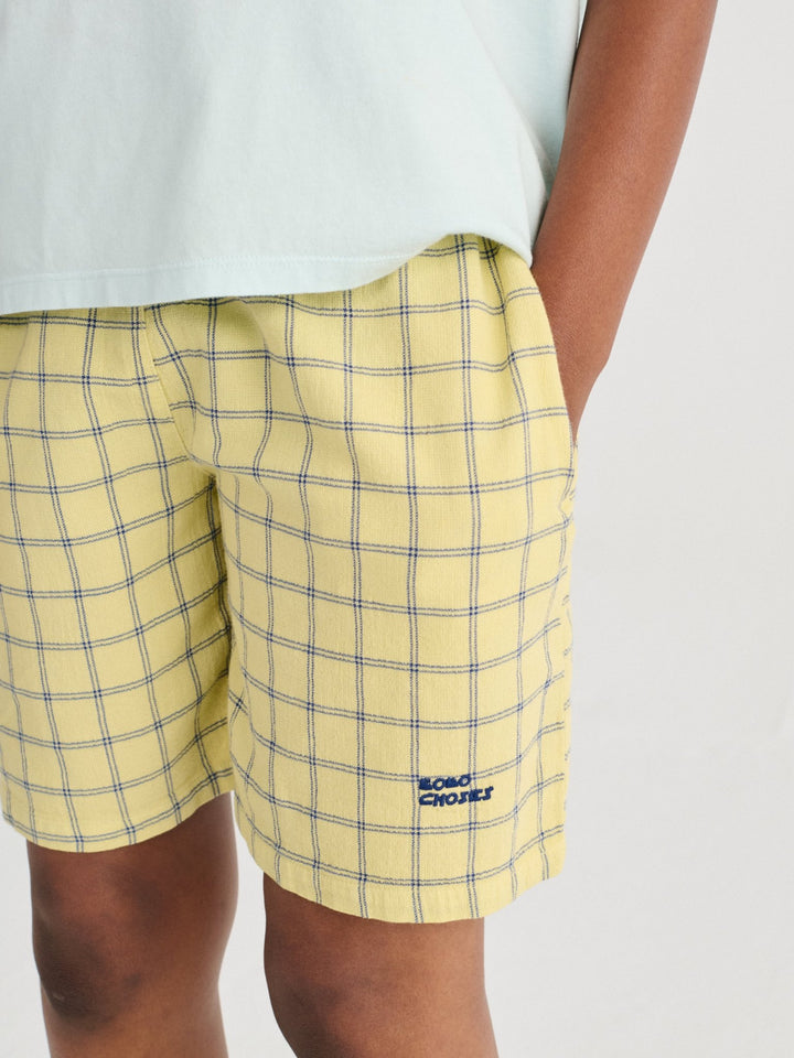 Spicy Window Pane Woven Bermuda Shorts by Bobo Choses - Petite Belle