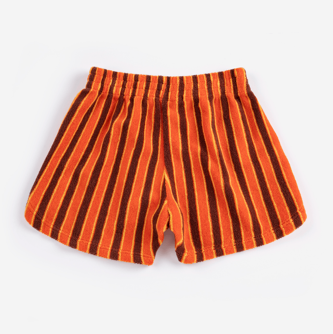 Striped Brick Terry Cloth Shorts by Bobo Choses - Petite Belle