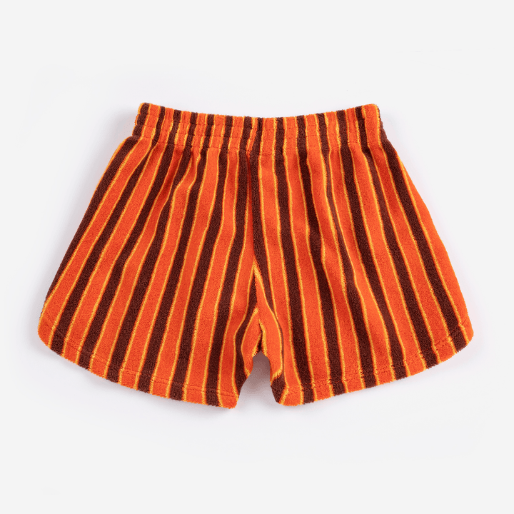 Striped Brick Terry Cloth Shorts by Bobo Choses - Petite Belle