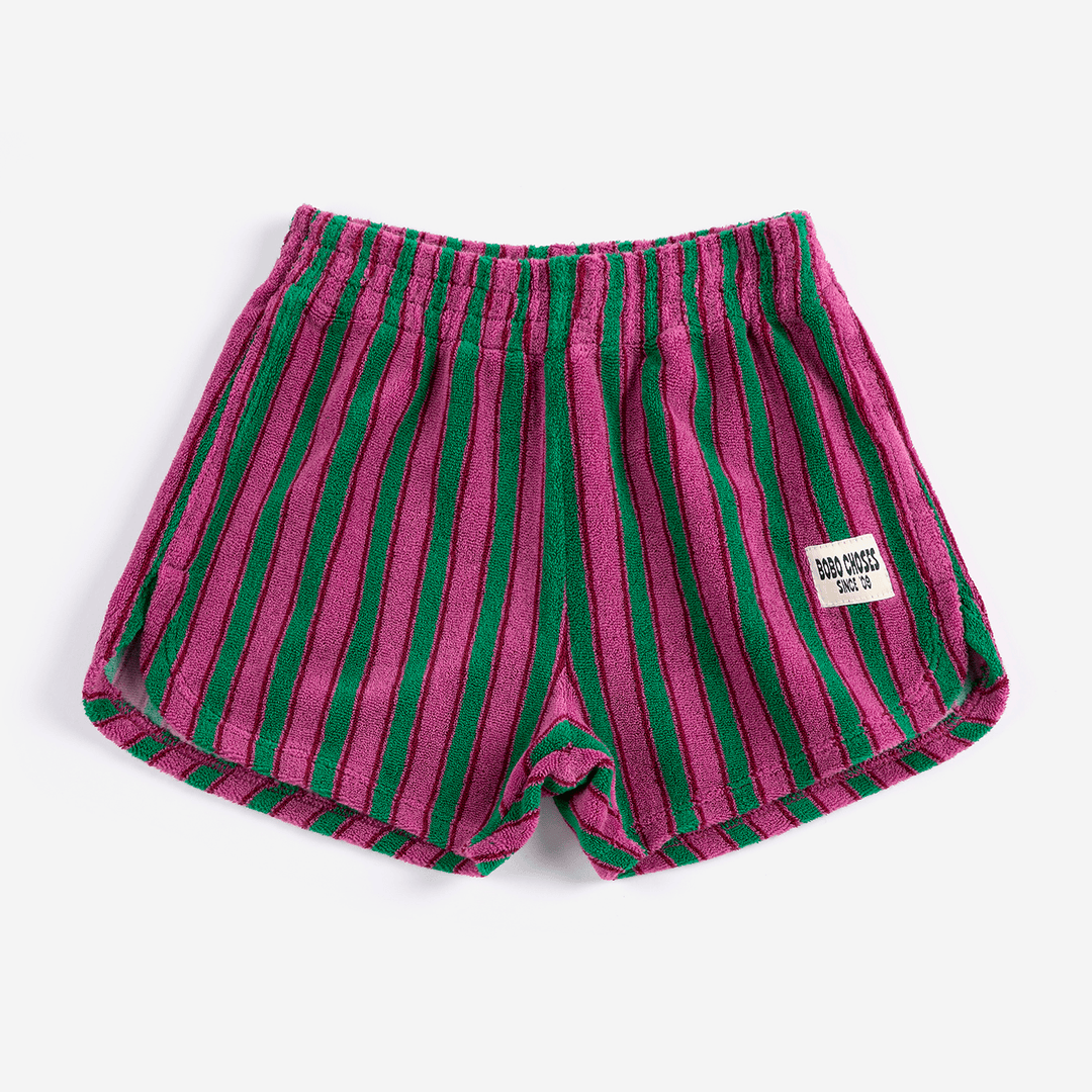 Striped Terry Cloth Shorts by Bobo Choses - Petite Belle