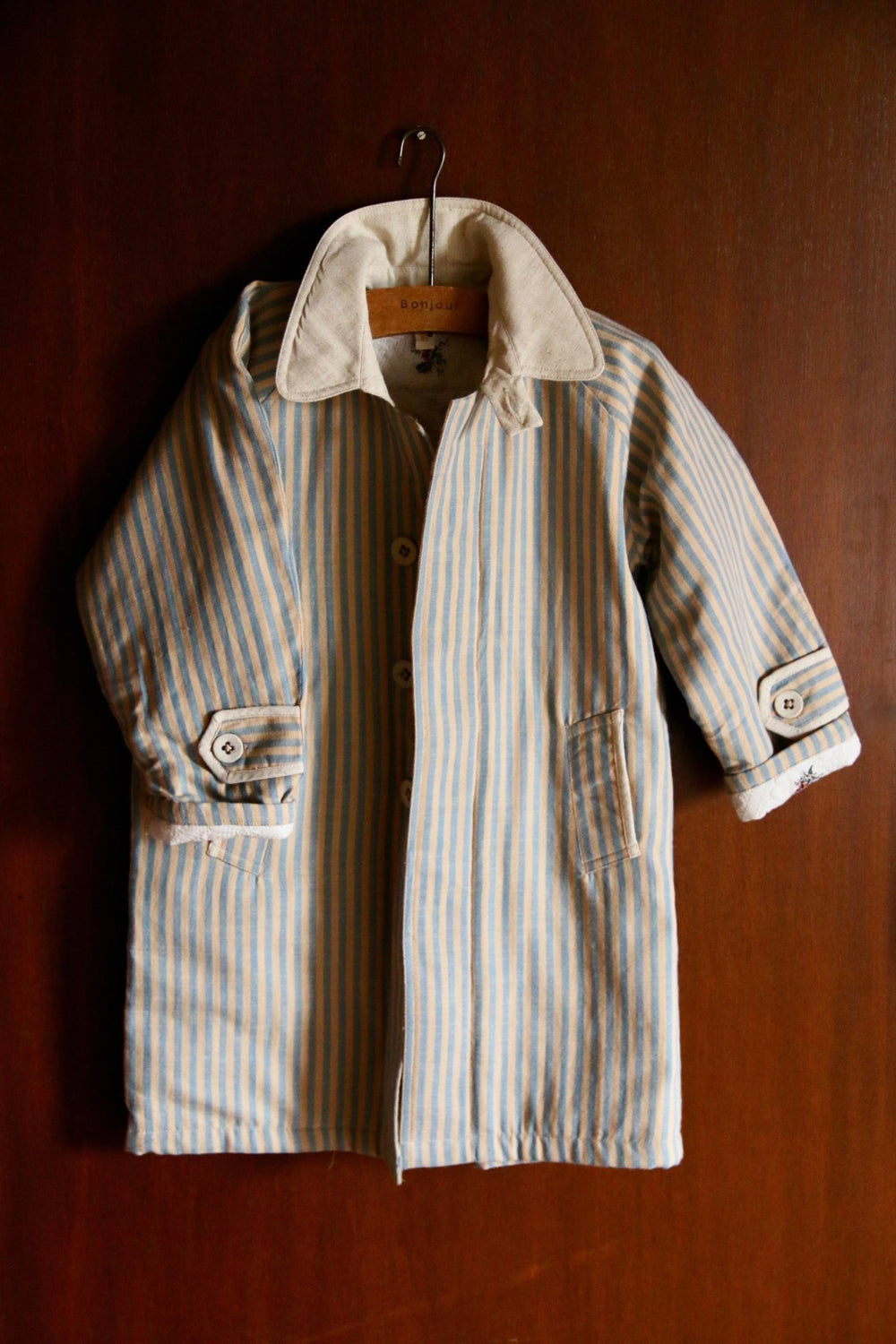 Summer Coat & Scarf in Transat Stripe by Bonjour - Petite Belle