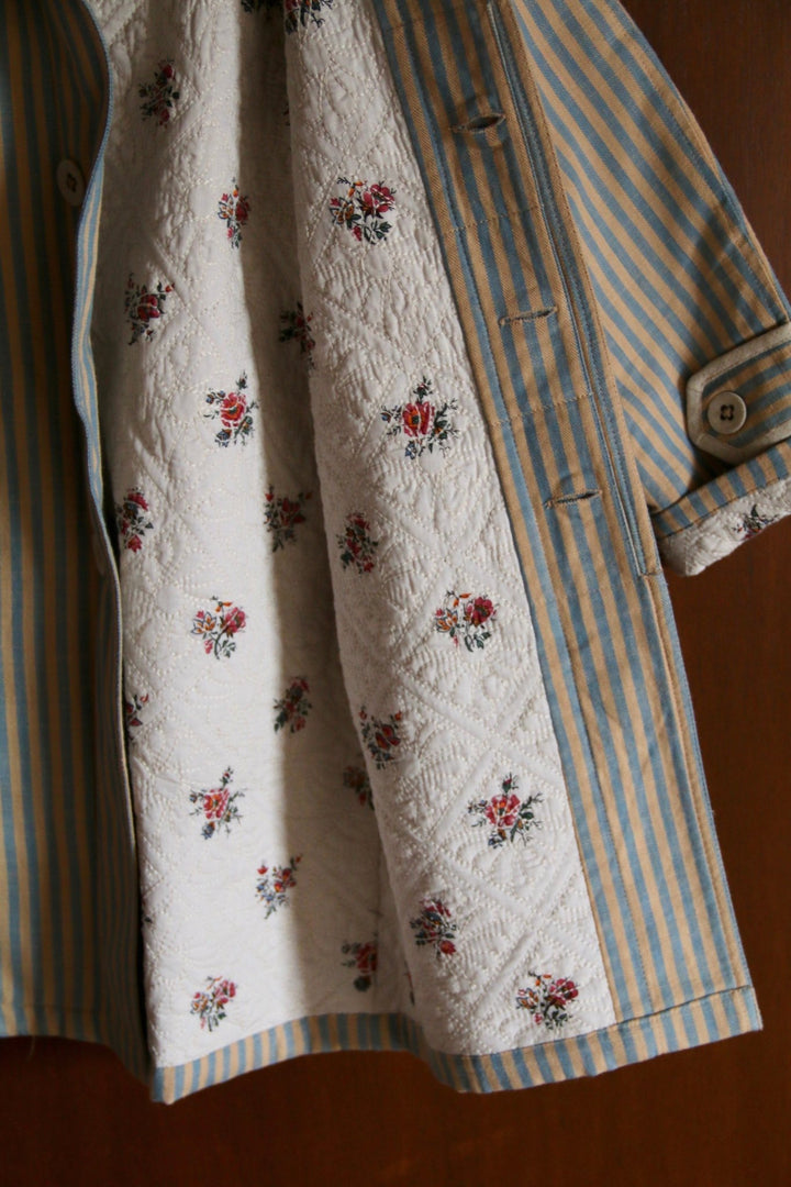 Summer Coat & Scarf in Transat Stripe by Bonjour - Petite Belle