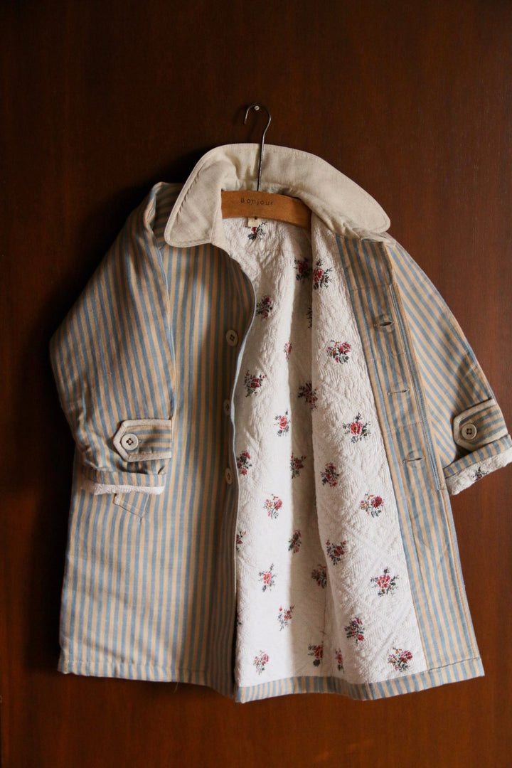 Summer Coat & Scarf in Transat Stripe by Bonjour - Petite Belle