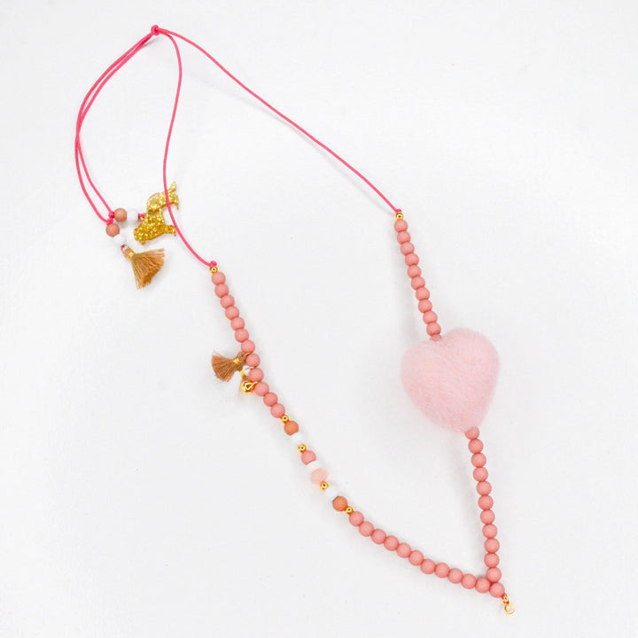 Sweetheart Pink Necklace by Feestbeest Kids - Petite Belle