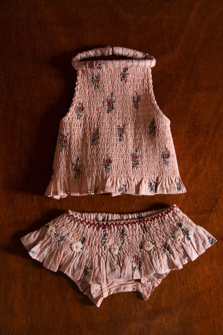 Swimsuit in Pink Flowers Garden Print by Bonjour - Petite Belle
