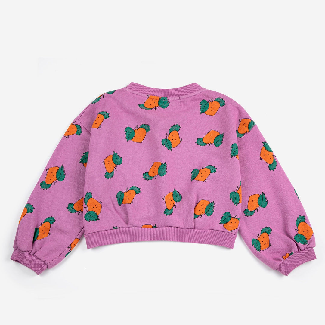 Tangerine All Over Cropped Sweatshirt by Bobo Choses - Petite Belle