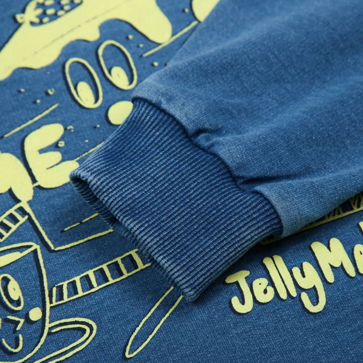 Tea Time Denim Sweatshirt by Jelly Mallow - Petite Belle
