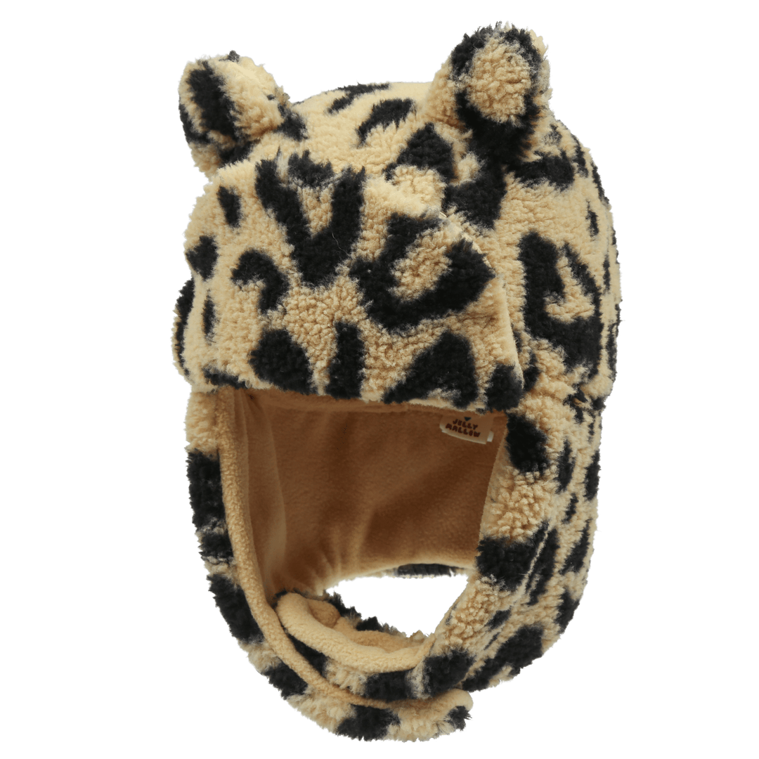 Teddy Bear Ear Warmer Hat in Leopard by Jelly Mallow - Petite Belle