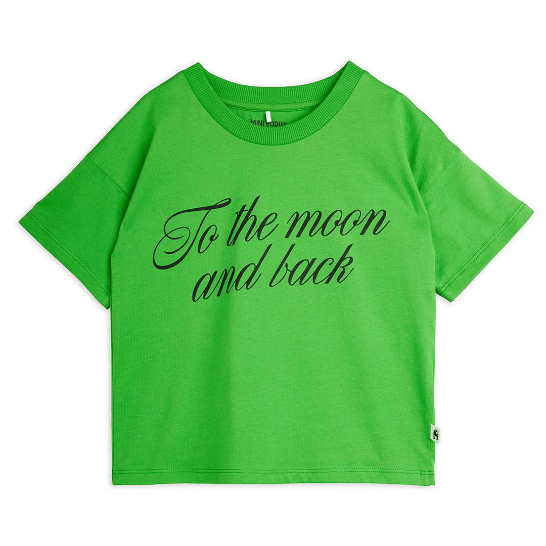 To The Moon Tee in Green by Mini Rodini - Petite Belle