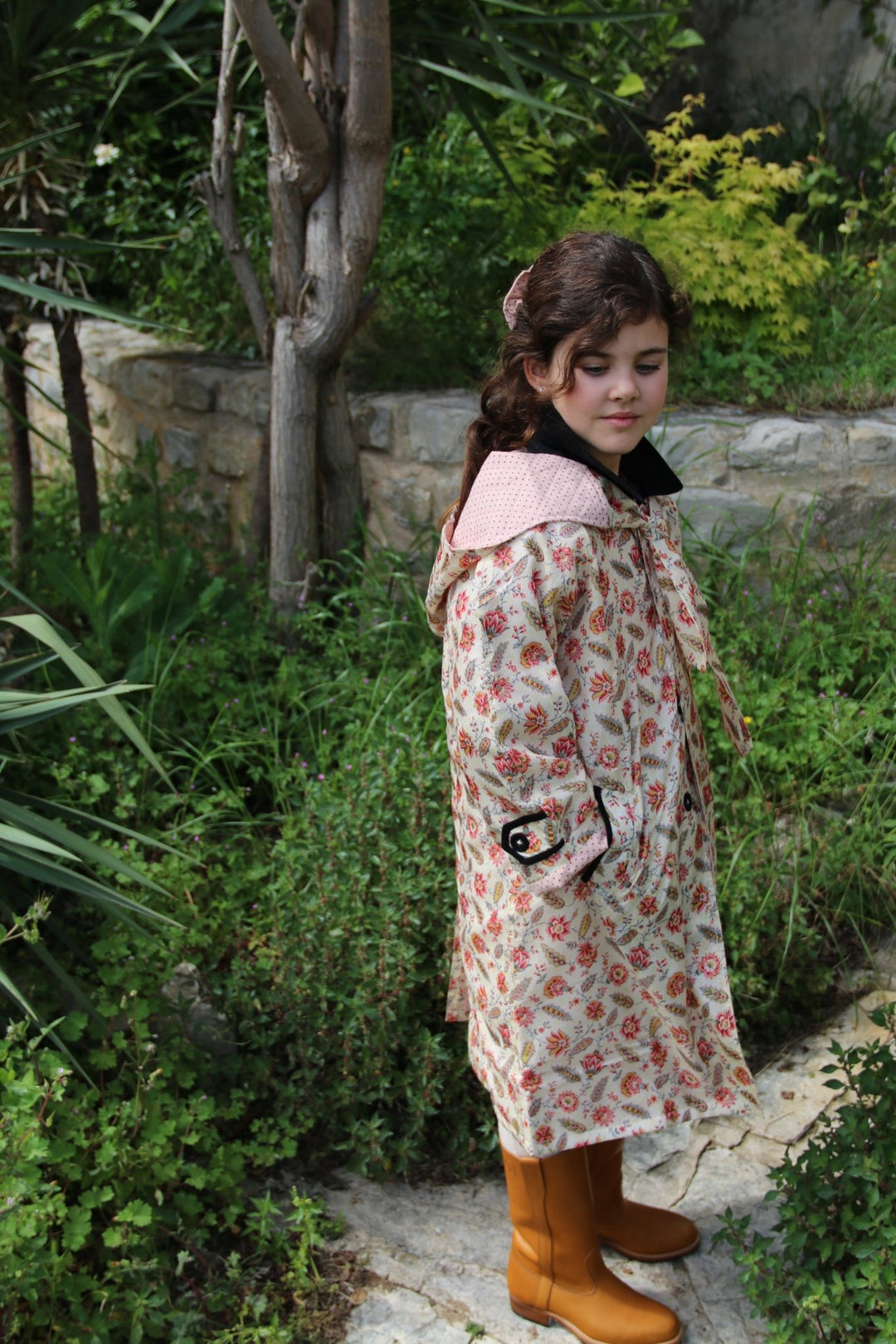 Trench Coat in Aline Print by Bonjour - Petite Belle