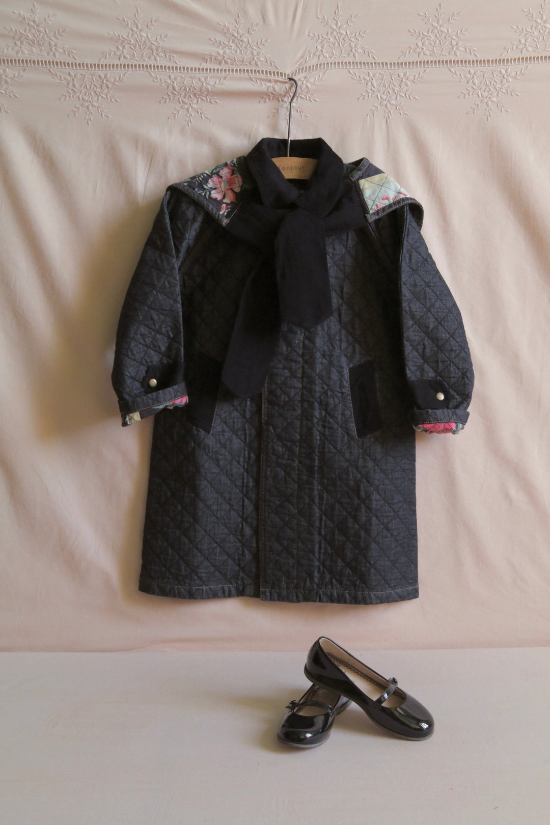 Trench Coat in Black Denim by Bonjour - Petite Belle
