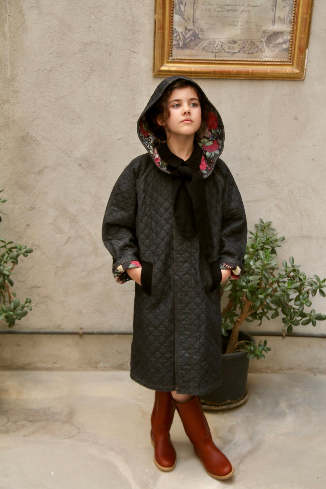 Trench Coat in Black Denim by Bonjour - Petite Belle