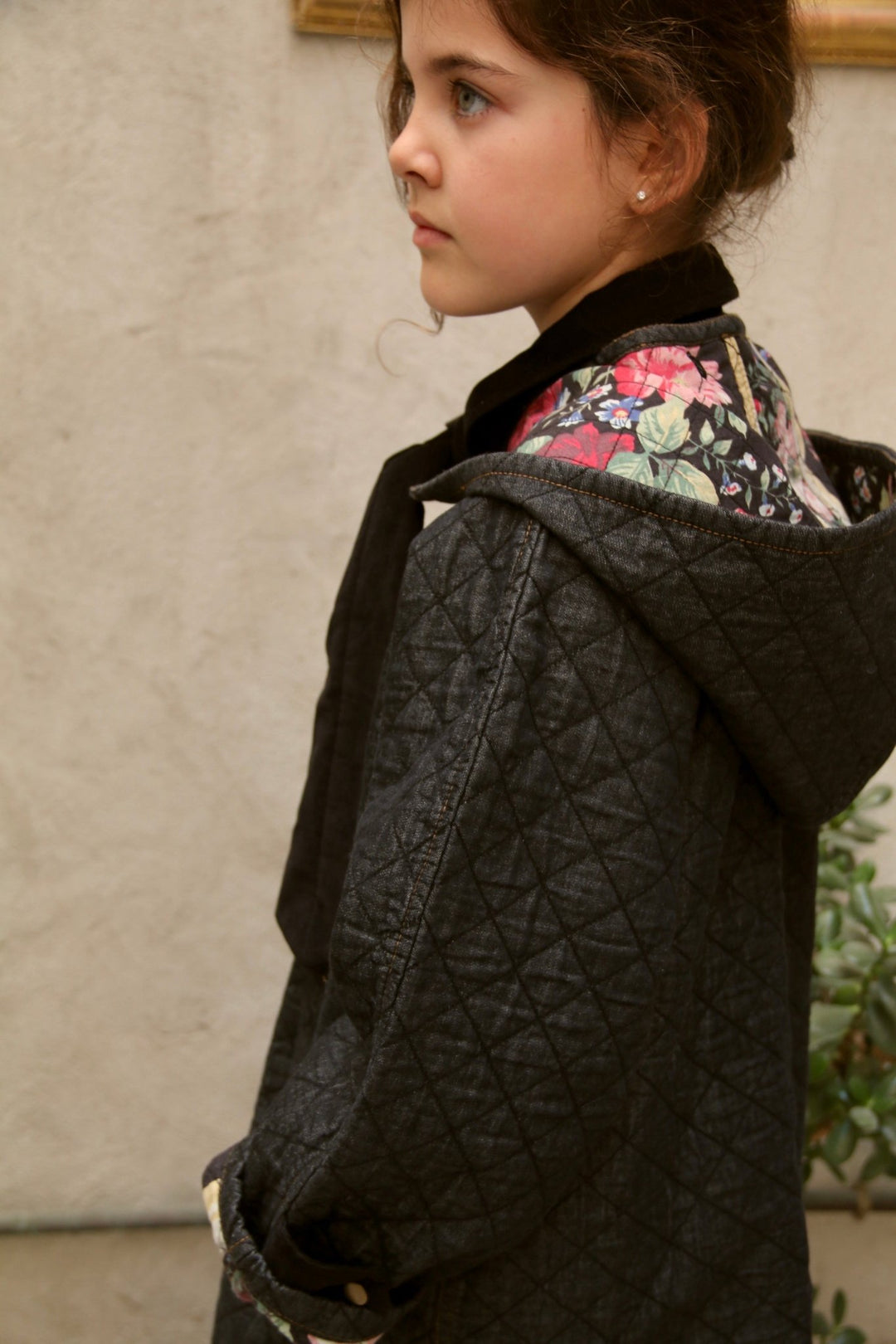 Trench Coat in Black Denim by Bonjour - Petite Belle