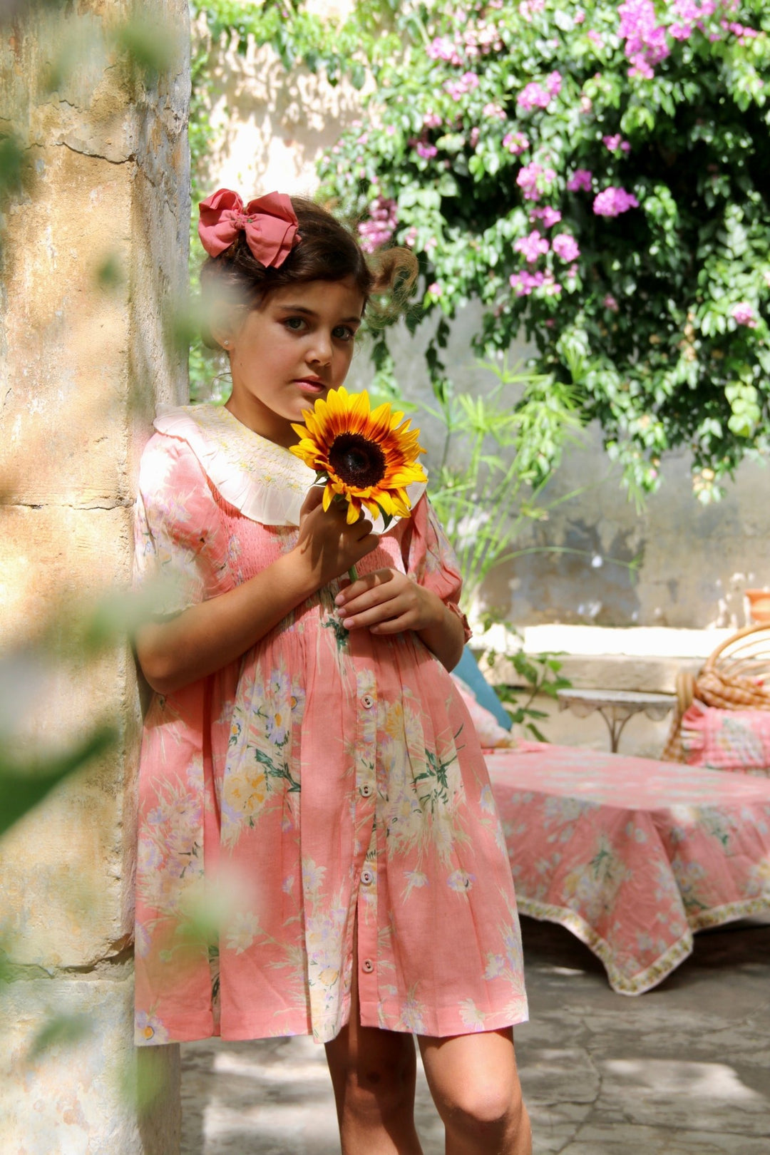 Tunique & Hairclip in Marguerite Print by Bonjour - Petite Belle
