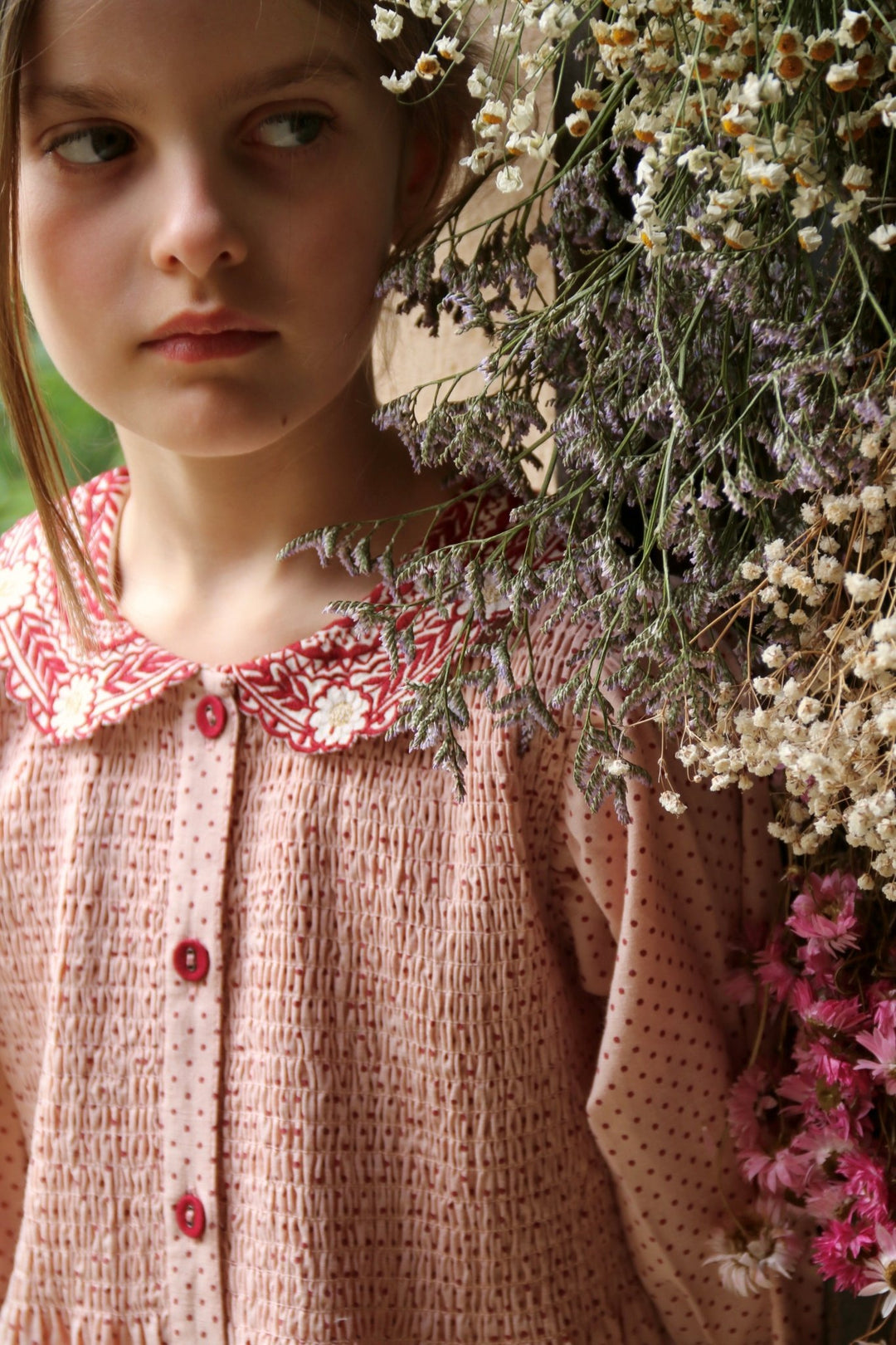 Tunique & Hairclip in Pink Dot Print by Bonjour - Petite Belle