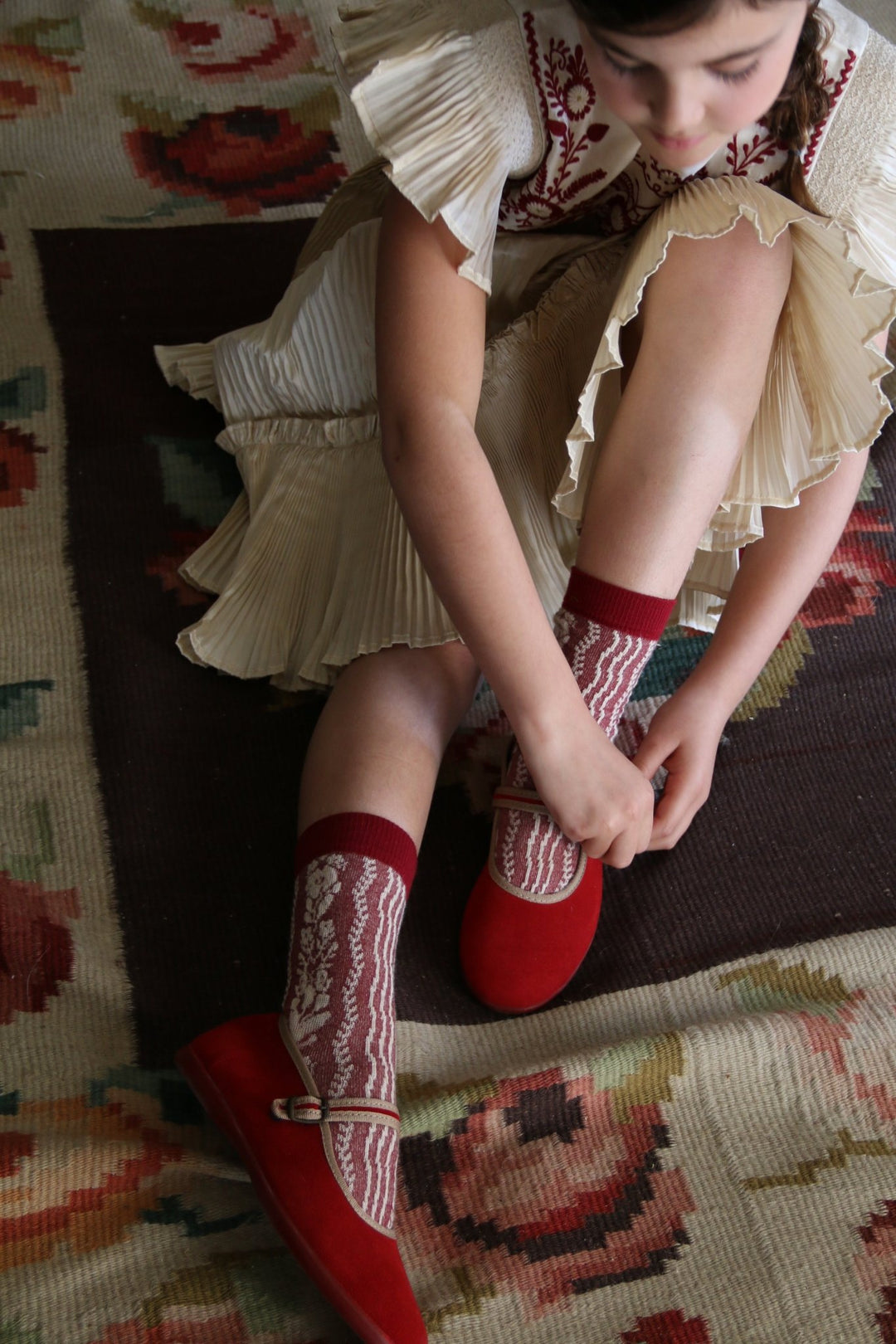 Twist Sock in Red by Bonjour - Petite Belle
