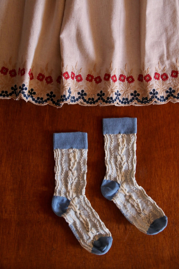 Twist Socks in Light Blue by Bonjour - Petite Belle