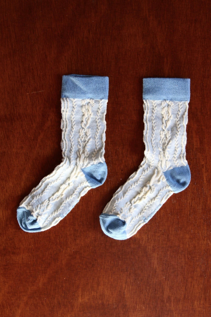 Twist Socks in Light Blue by Bonjour - Petite Belle