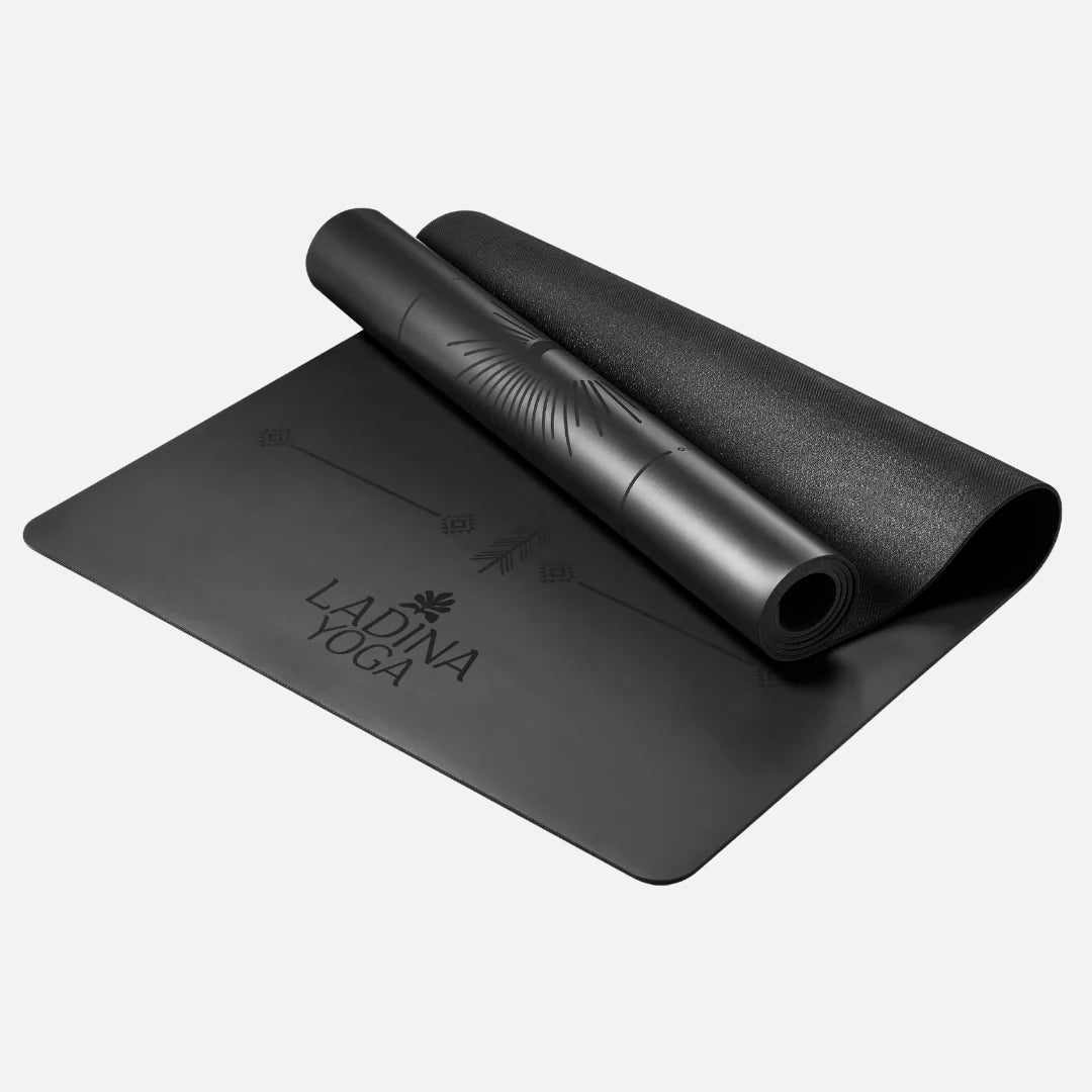 Warrior Black Sustainable Yoga Mat by Ladina Yoga - Petite Belle