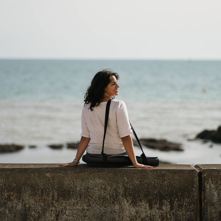 Warrior Black Travel Mat by Ladina Yoga - Petite Belle