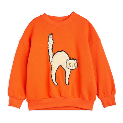 Angry Cat Embroidered Sweatshirt by Mini Rodini - Petite Belle