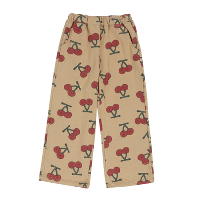 Beige Cherry Lounge Pants by Jelly Mallow - Petite Belle