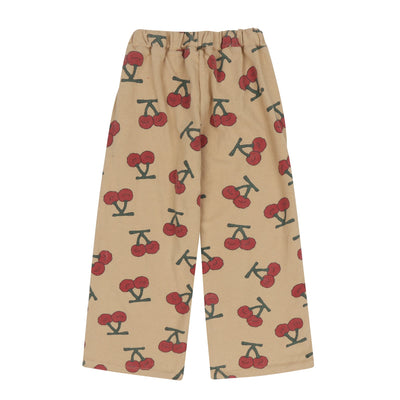 Beige Cherry Lounge Pants by Jelly Mallow - Petite Belle