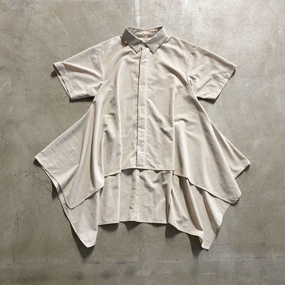 Beige Drape Shirt by Nunuforme - Petite Belle