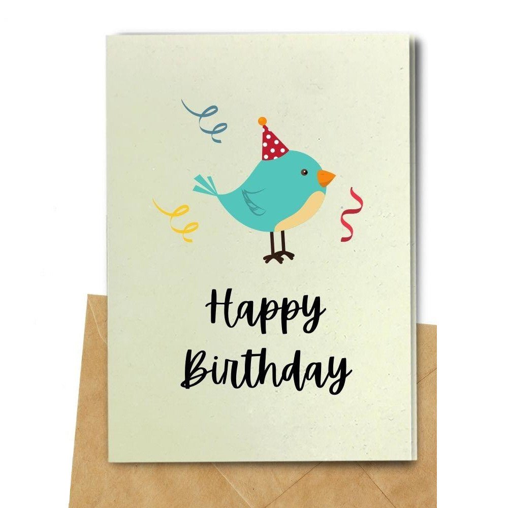 Bird Cotton Birthday Card by EarthBits - Petite Belle