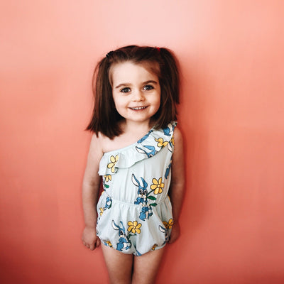 Blue Bunnies One Shoulder Romper by Hugo Loves Tiki - Petite Belle
