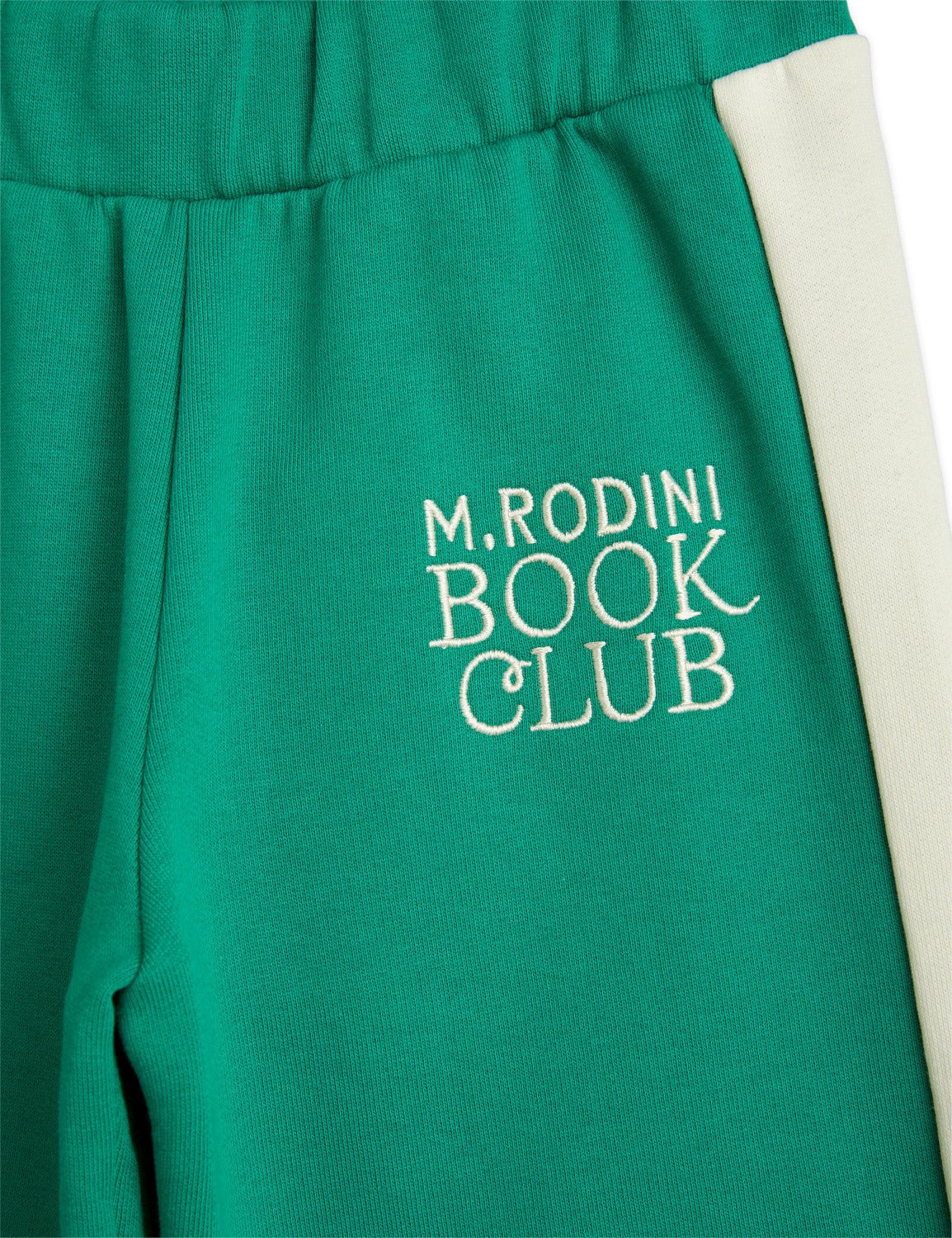 Book Club Embroidered Sweatpants in Green by Mini Rodini - Petite Belle