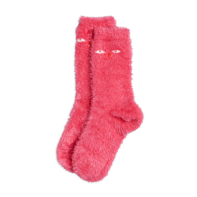 Cat Eyes Fuzzy Socks in Pink by Mini Rodini - Petite Belle