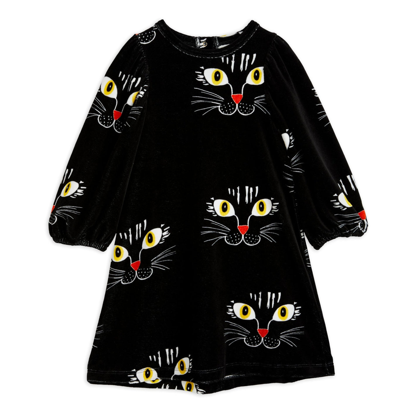 Cat Face Velour Dress by Mini Rodini - Petite Belle