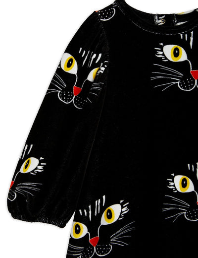 Cat Face Velour Dress by Mini Rodini - Petite Belle