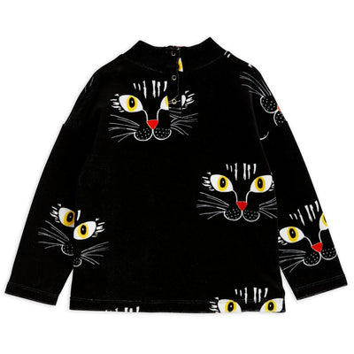 Cat Face Velour Sweatshirt by Mini Rodini - Petite Belle