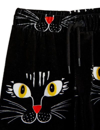 Cat Face Velour Trousers by Mini Rodini - Petite Belle